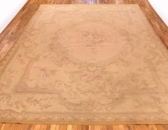 Antique French Aubusson Decorative Flatweave Carpet, in Room Size w/ Soft Colors