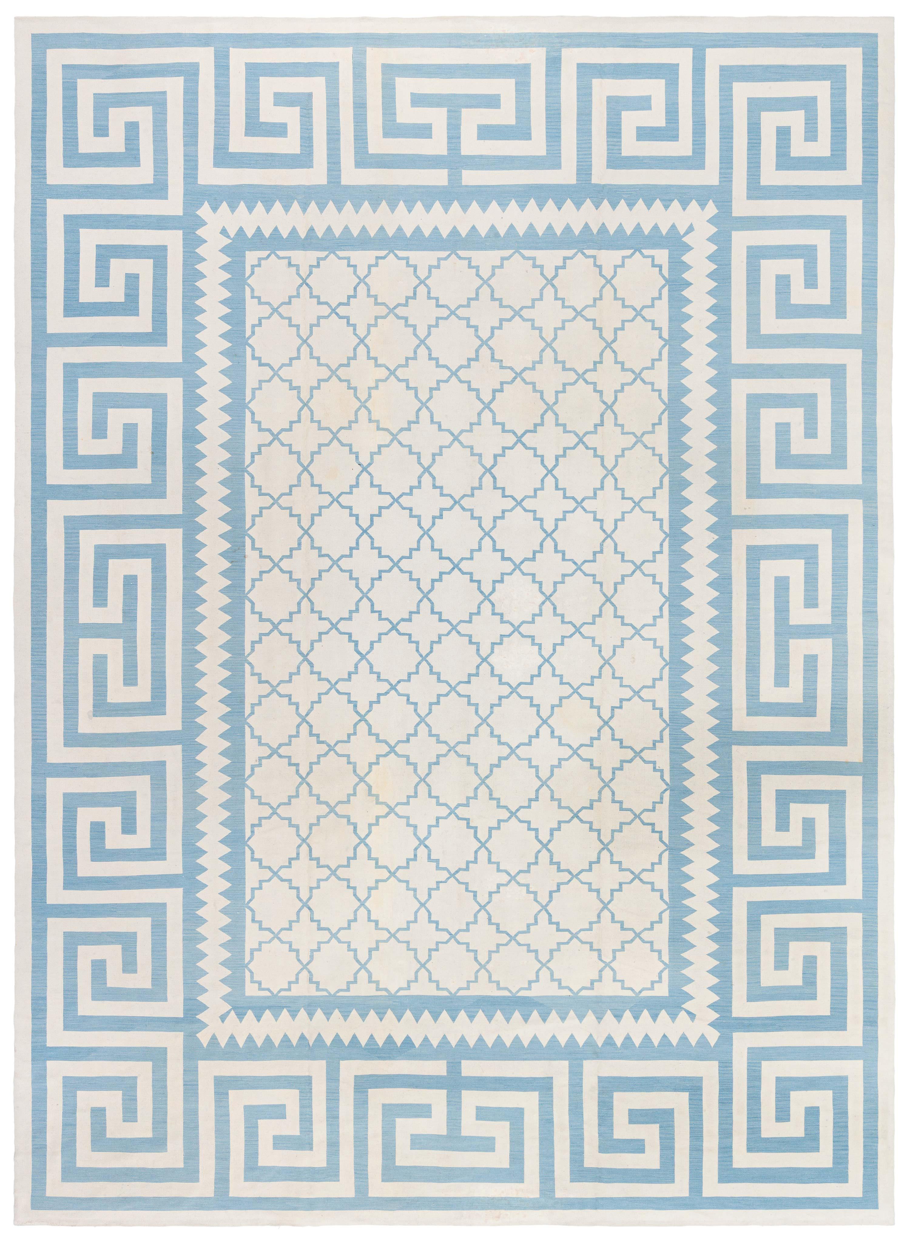 Antique French Aubusson Geometrico in Lana Doris Leslie Blau
Dimensioni: 10'7