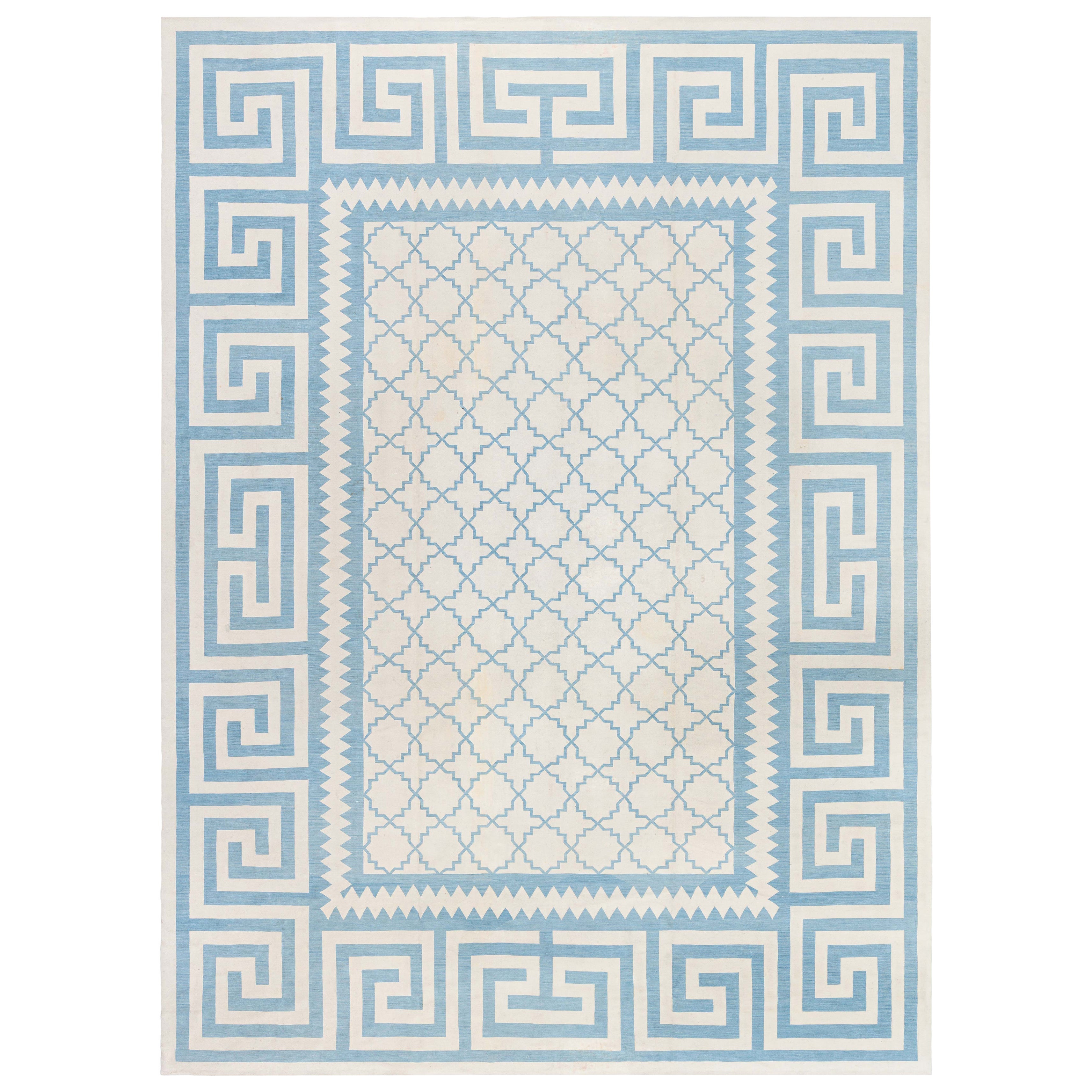 Antique French Aubusson Geometrico in Lana Doris Leslie Blau in vendita