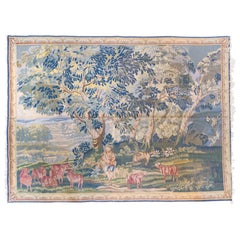 Tapisserie française ancienne de paysage d'Aubusson