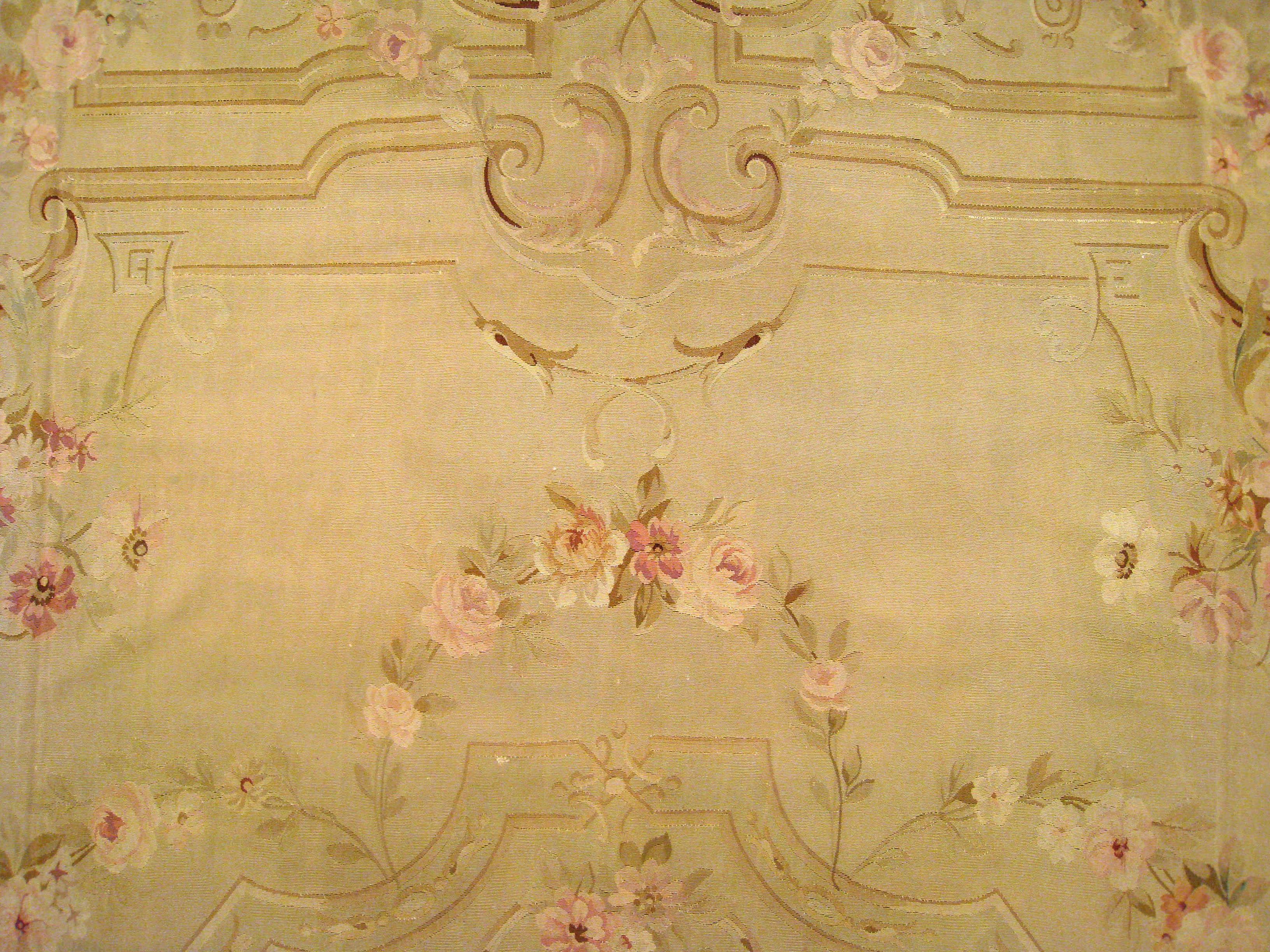 Late 19th Century Antique French Aubusson 'Louis Philippe' Carpet, in Large Size, with Soft Colors For Sale