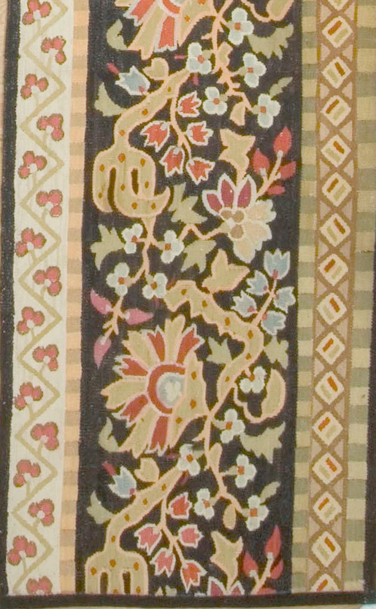 Wool Antique French Aubusson Panel, circa 1850  2'3 x 11'2 For Sale