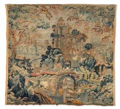 Antique French Aubusson Pictorial Tapestry with Natural Landscape - Rug & Kilim