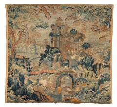 Antique French Aubusson Pictorial Tapestry with Natural Landscape - Rug & Kilim