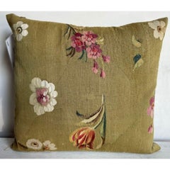 Antique French Aubusson Pillow - 19" X 21"