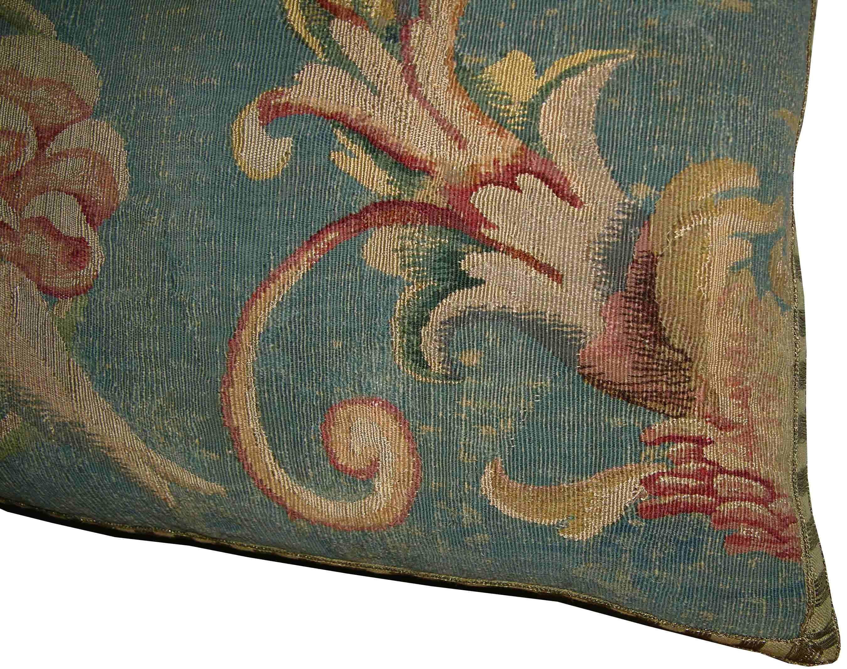 European Antique French Aubusson Pillow, circa 1800 1753p For Sale