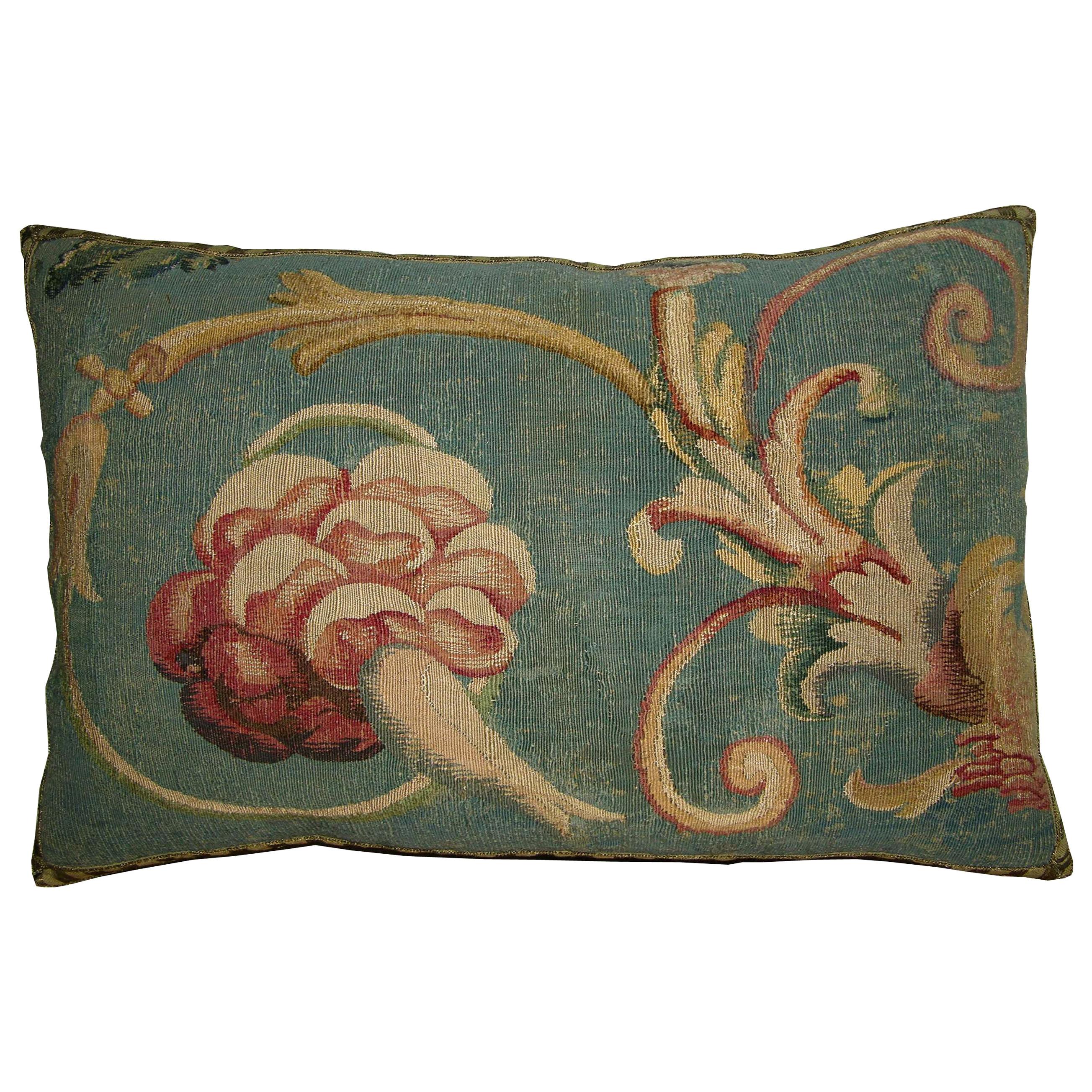 Antique French Aubusson Pillow, circa 1800 1753p For Sale