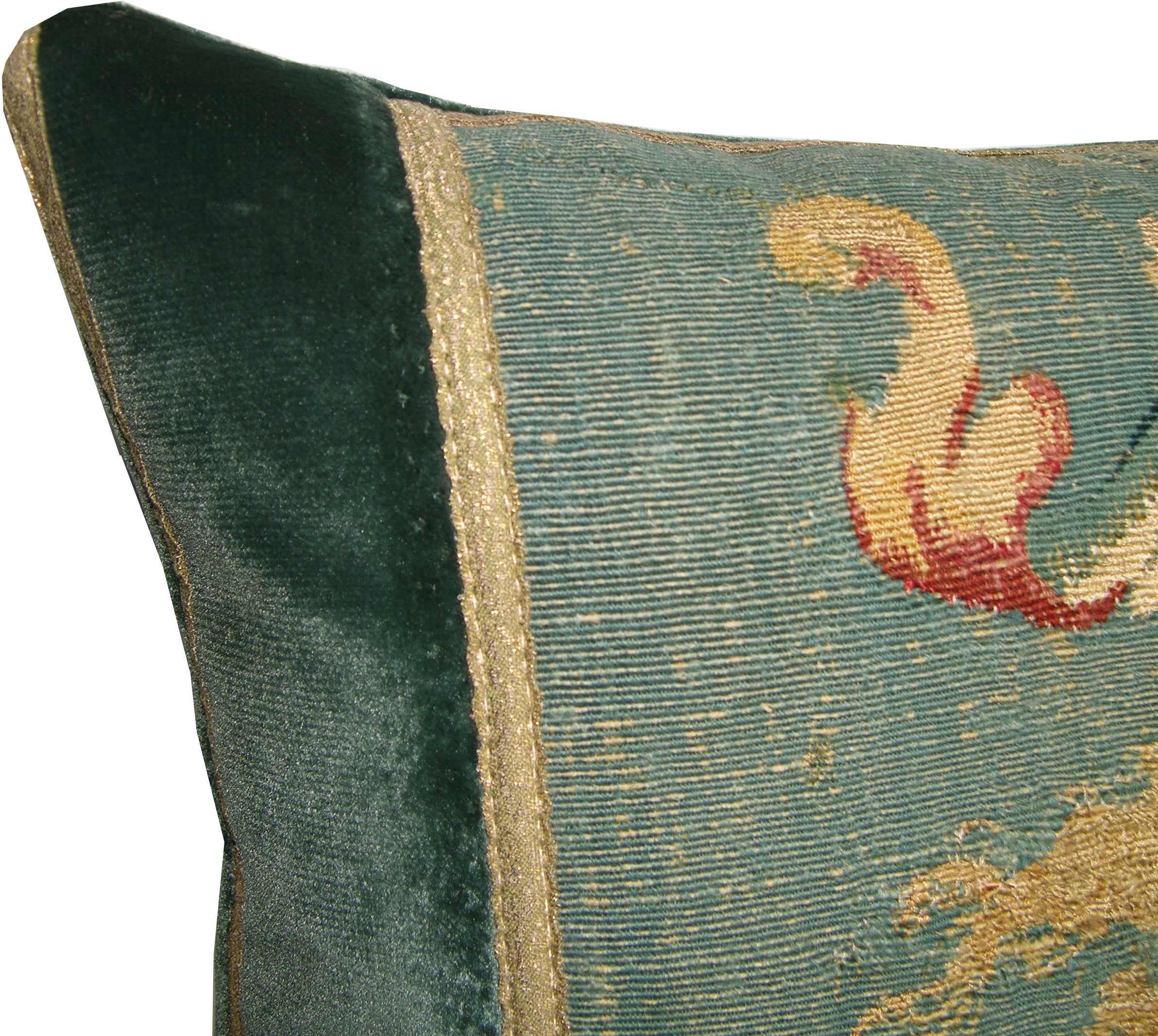 Antique French Aubusson pillow circa 1800 1754p.