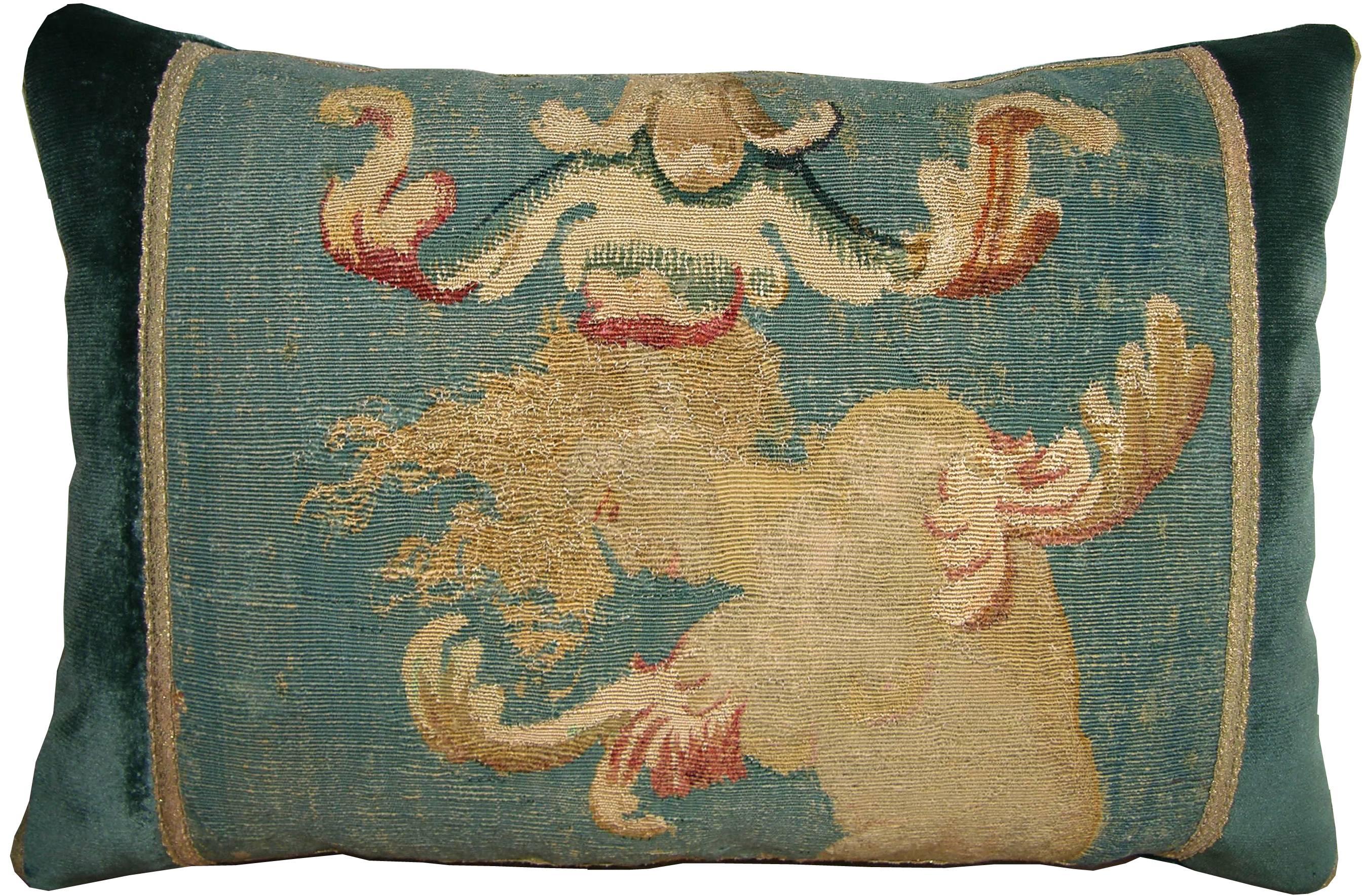 Early 19th Century Antique French Aubusson Pillow circa 1800, 1754p For Sale