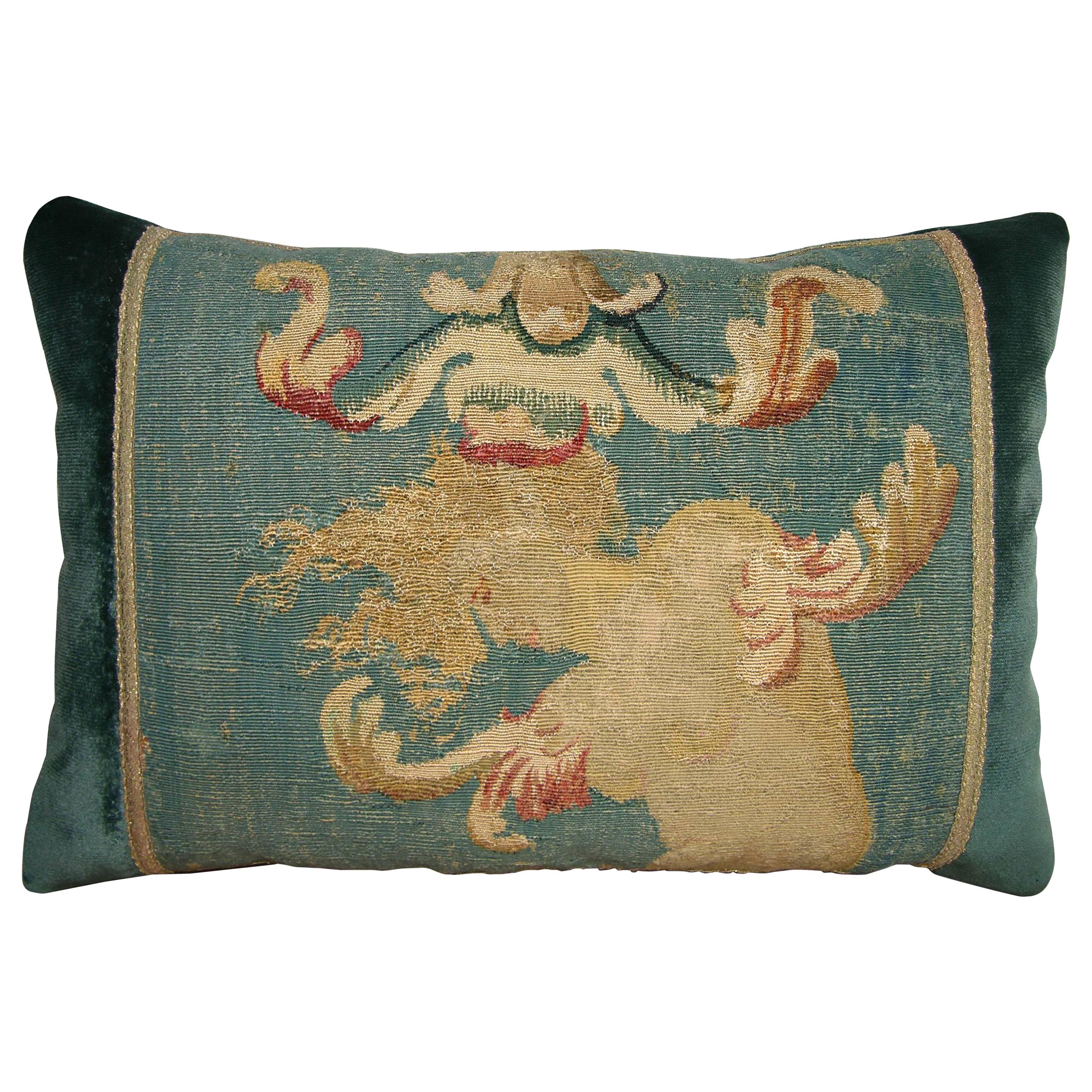 Antique French Aubusson Pillow circa 1800, 1754p For Sale