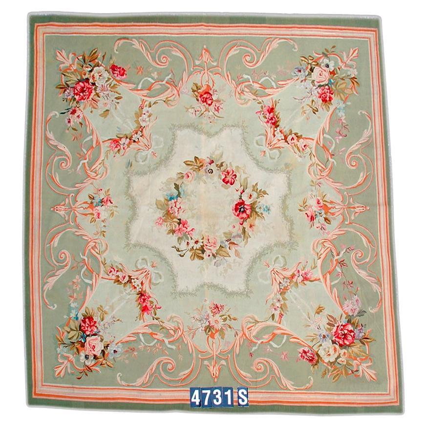 Antique French Aubusson Rug, 19th Century For Sale