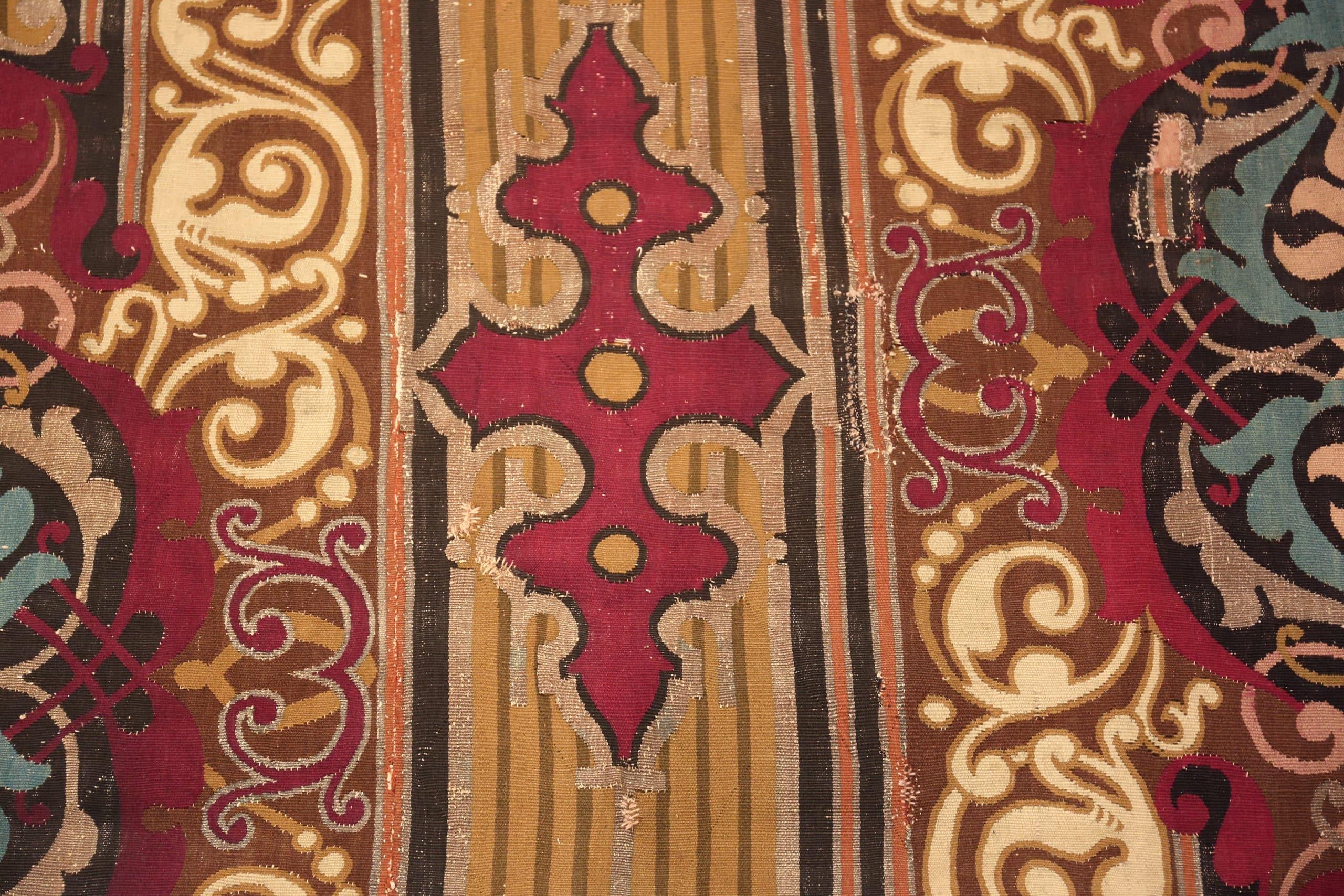 Hand-Woven Antique French Aubusson Rug. 6 ft 4 in x 8 ft 3 in For Sale