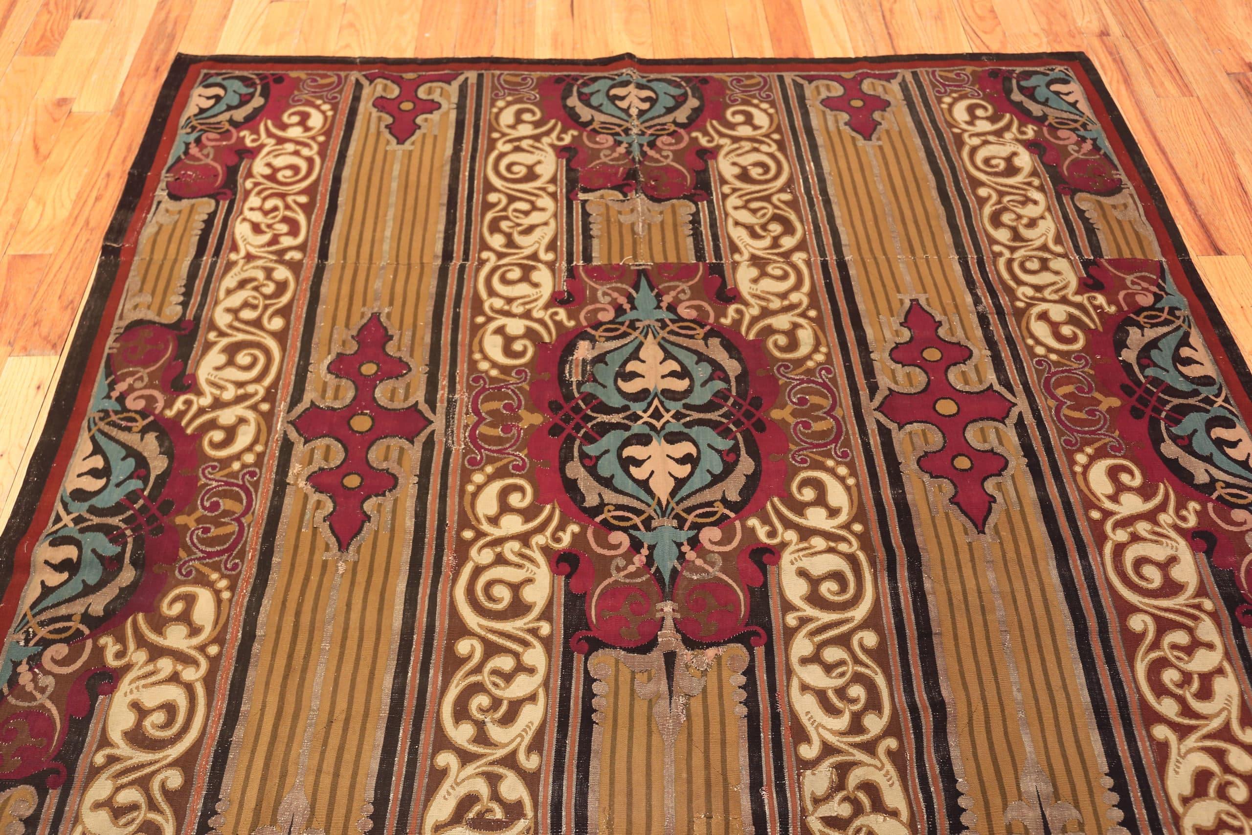 Wool Antique French Aubusson Rug. 6 ft 4 in x 8 ft 3 in For Sale