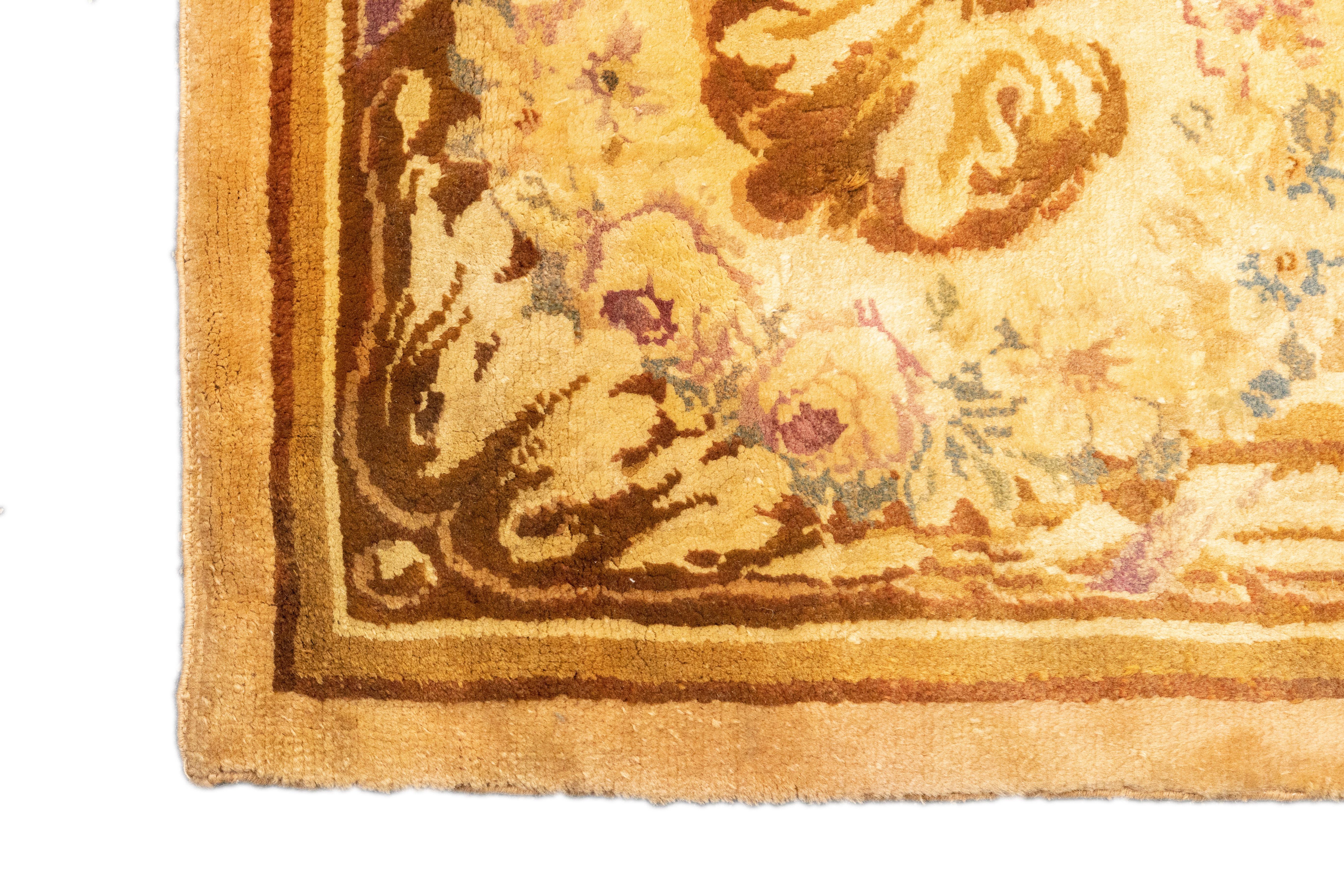 XIXe siècle Ancien tapis d'Aubusson français 9'10'' x 15'2'' en vente