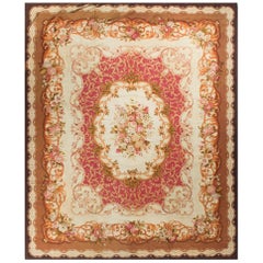 Tapis français ancien d'Aubusson, datant d'environ 1890