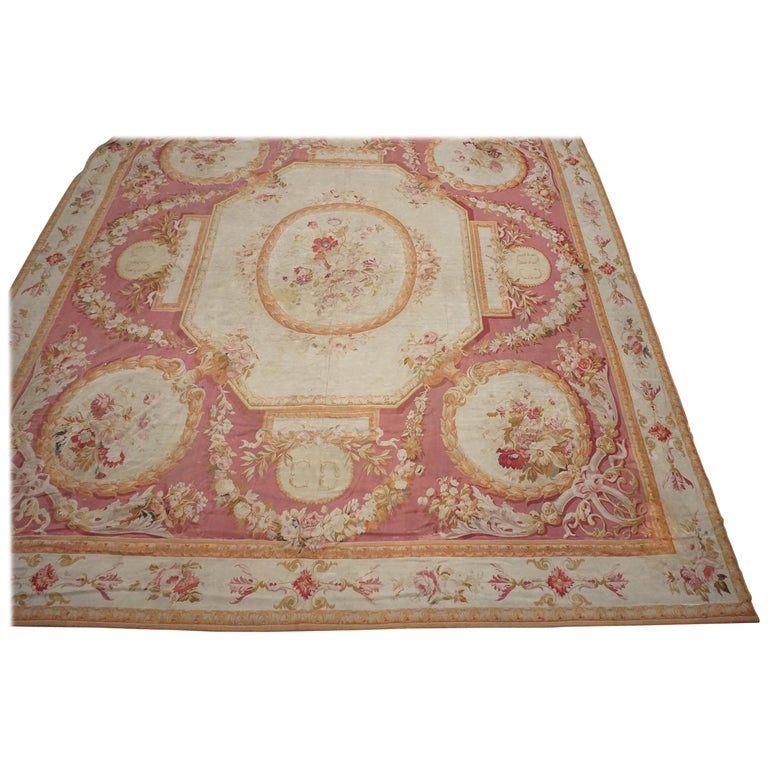 Antique French Aubusson Rug, circa 1880 For Sale at 1stDibs