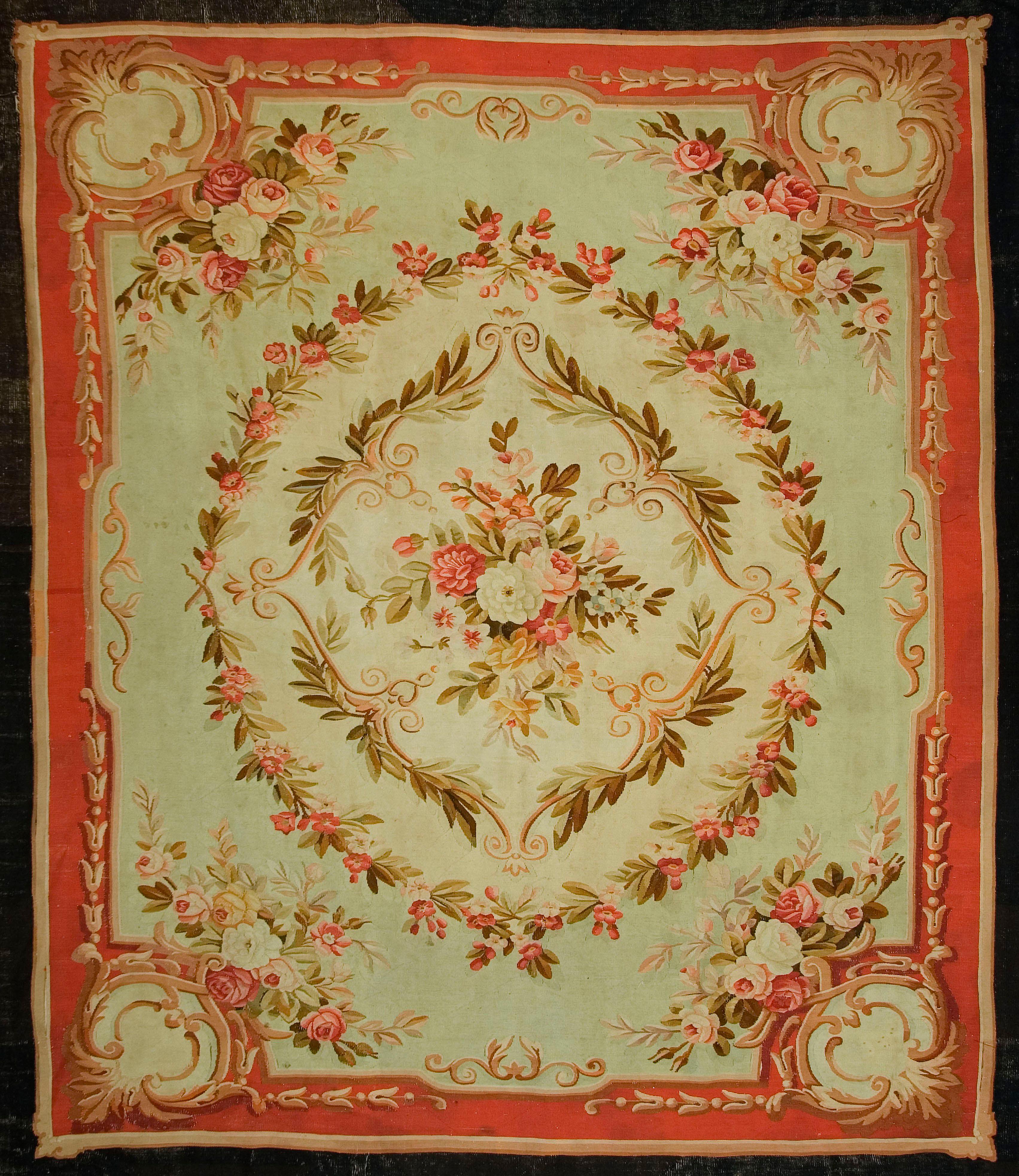 XIXe siècle Tapis Aubusson français ancien:: vers 1890:: 8' x 9' en vente