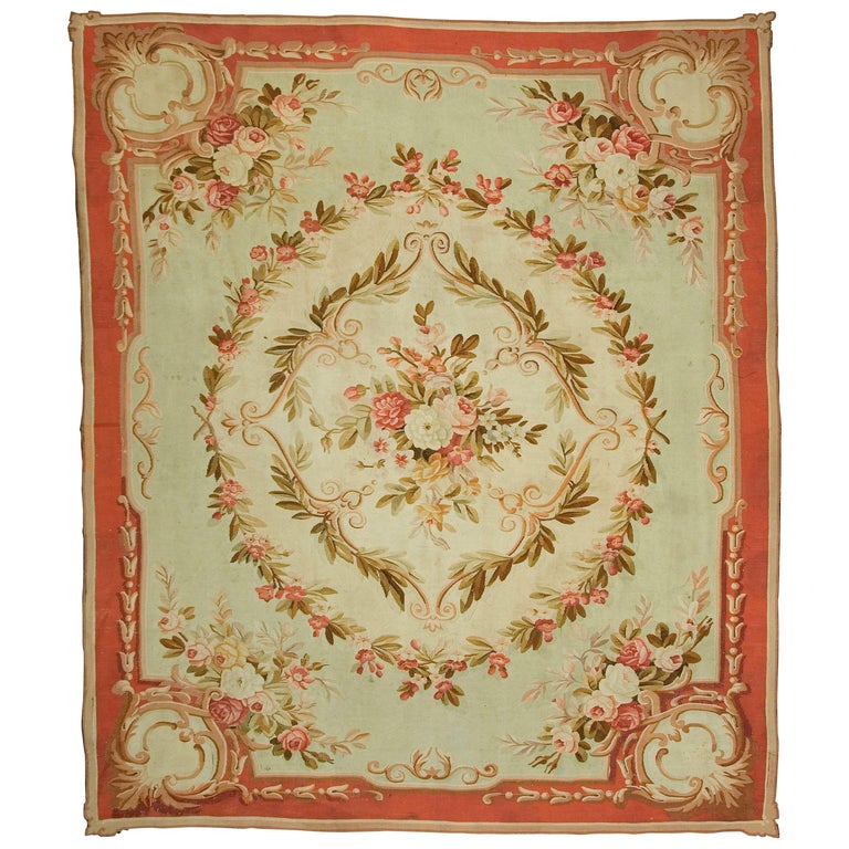Antique French Aubusson Rug, circa 1890 For Sale at 1stdibs