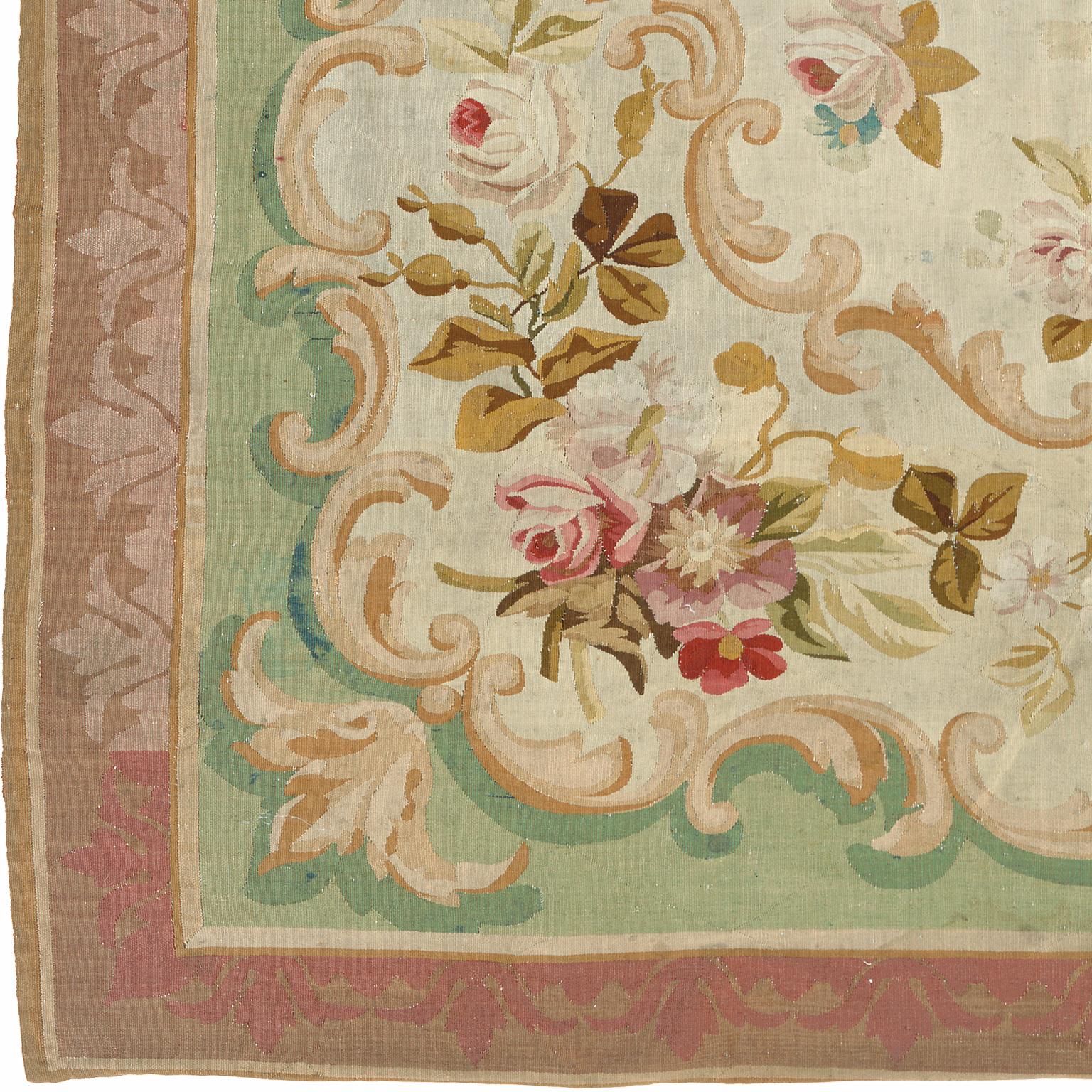 Antique French Aubusson rug
France, circa 1870
Handwoven.