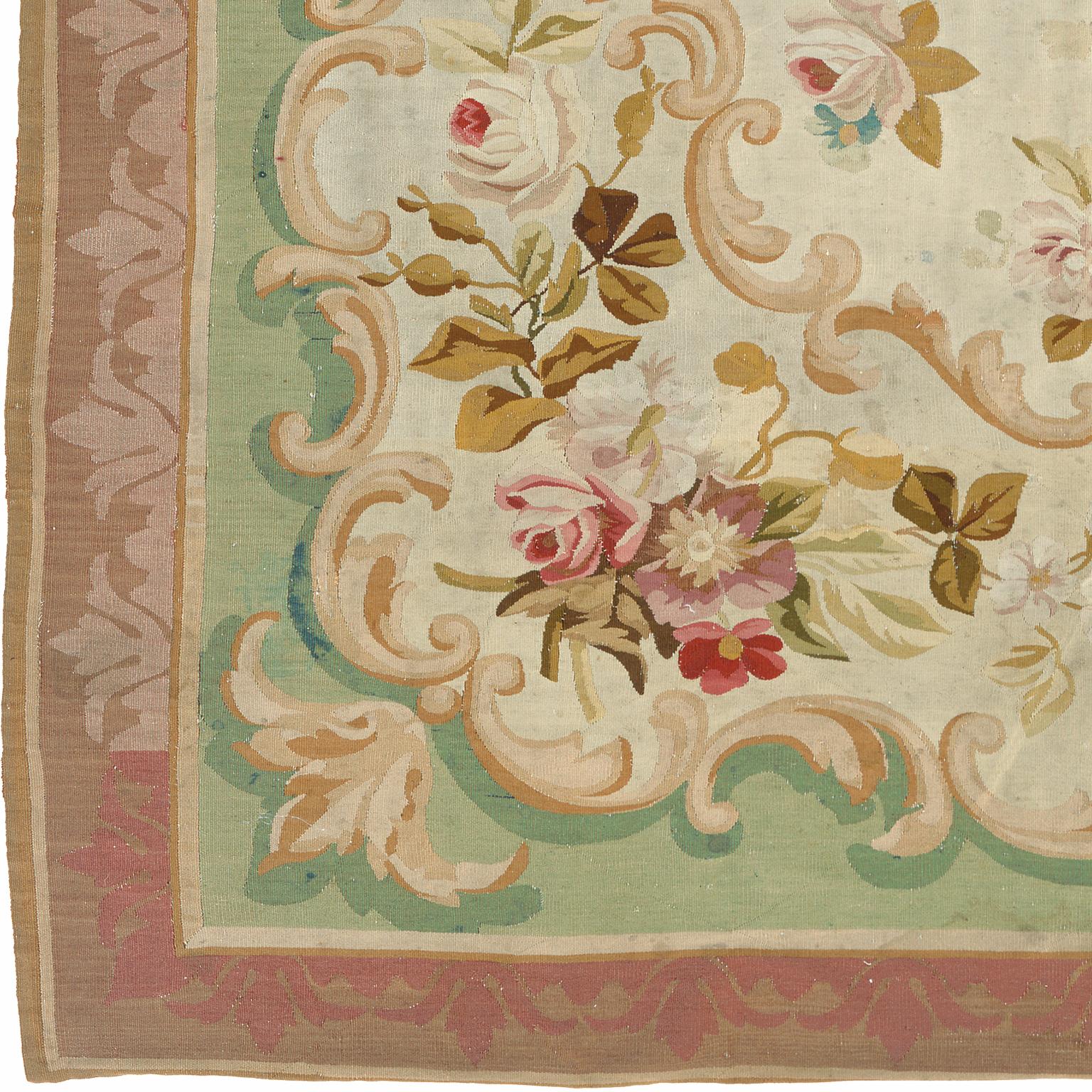 Antique French Aubusson rug
France, circa 1870
Handwoven.