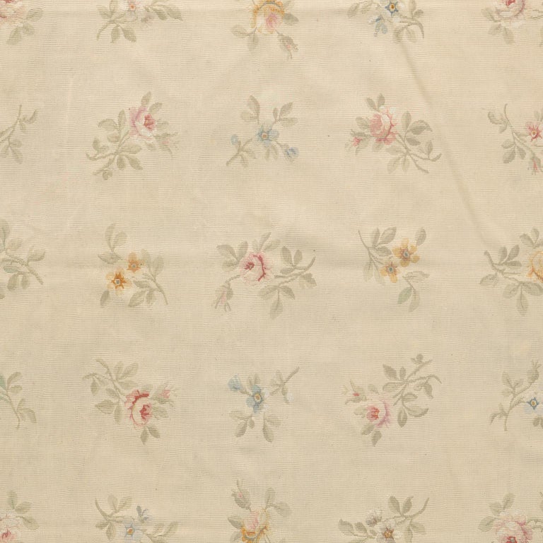 Hand-Woven Antique French Aubusson Rug For Sale