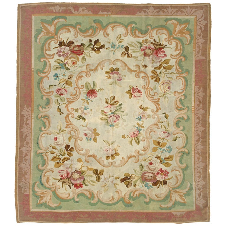 Antique French Aubusson Rug For Sale at 1stDibs
