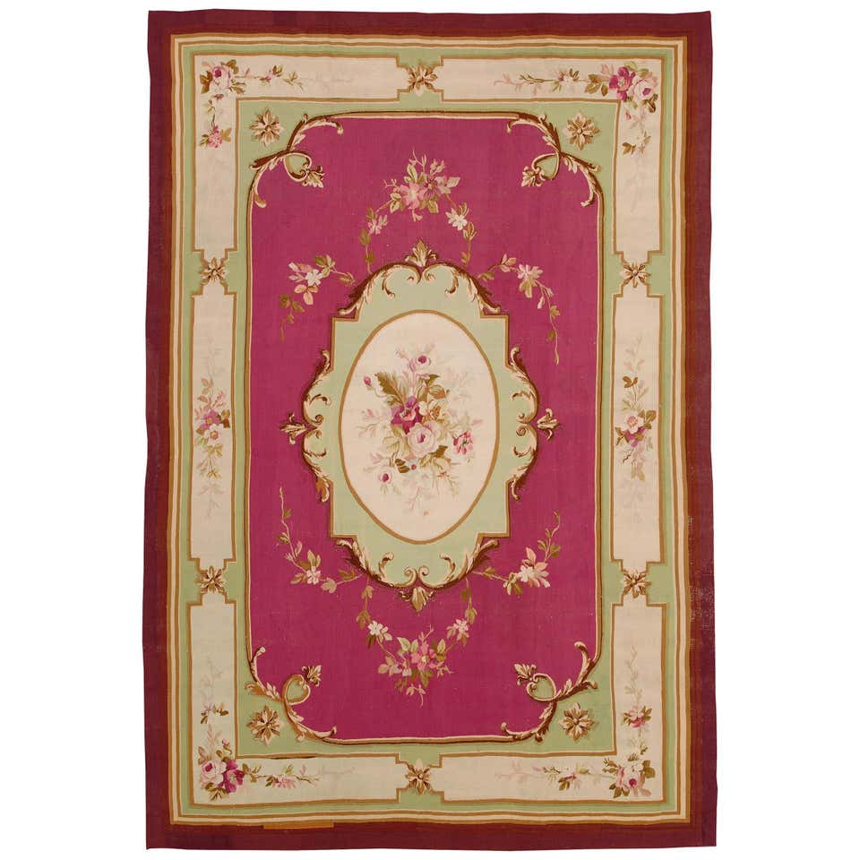 Antique Pile French Aubusson Rug For Sale at 1stDibs