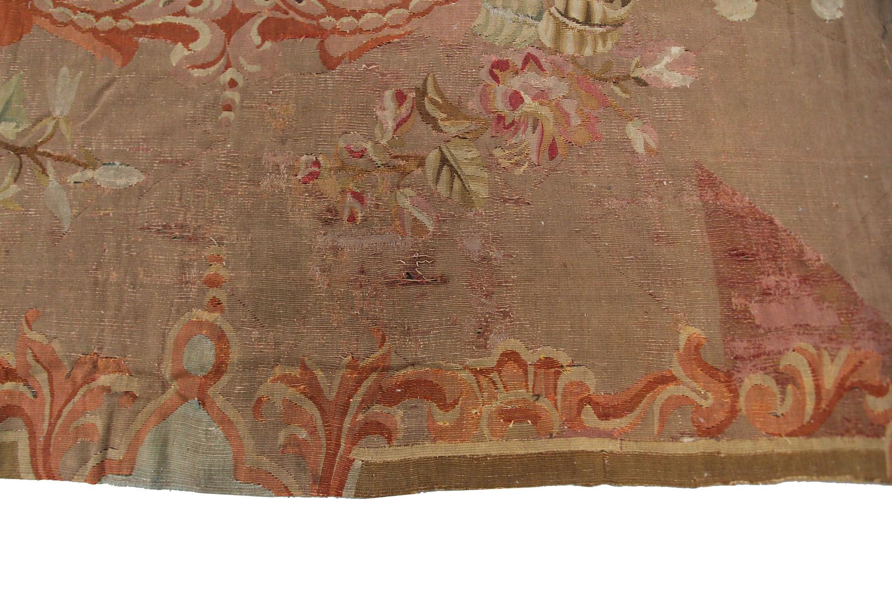 Hand-Woven Antique French Aubusson Rug Handwoven French Rug Pre-1900 Charles X