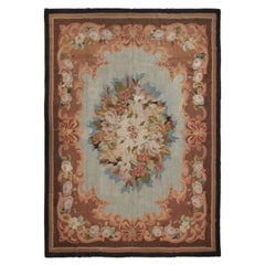 Antiker französischer Aubusson-Teppich, handgewebter französischer Teppich, vor 1900, Napoleon III.-Blau
