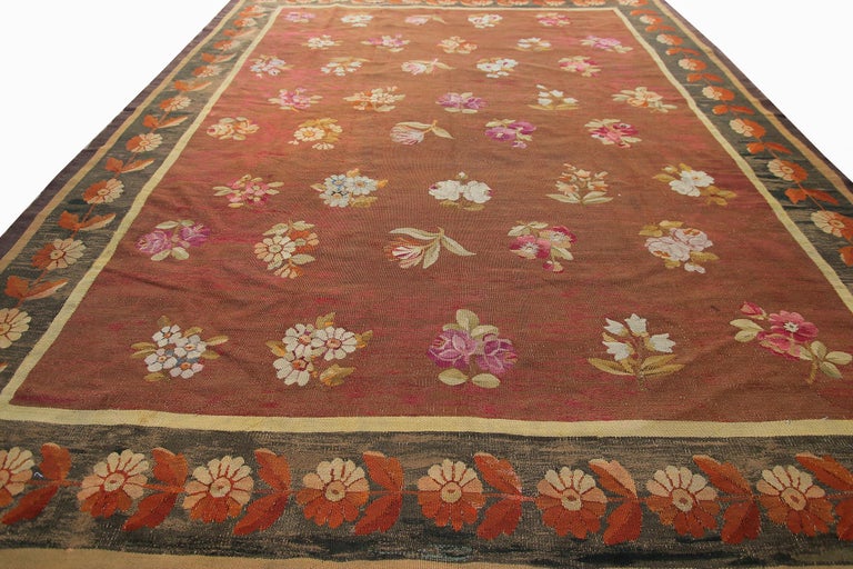 Antique French Aubusson Rug Louis Philippe Rug Overall, 1860 For Sale ...