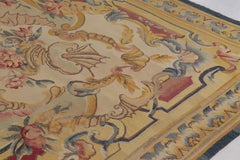 Antique French Aubusson Rug, Pictorial Landscape in Gold & Crimson - Rug & Kilim
