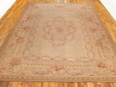 Antique French Aubusson Rug, W/ Central Medallion and Flowers