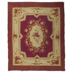 Antique French Aubusson Rug with Louis XV Savonnerie Rococo Style