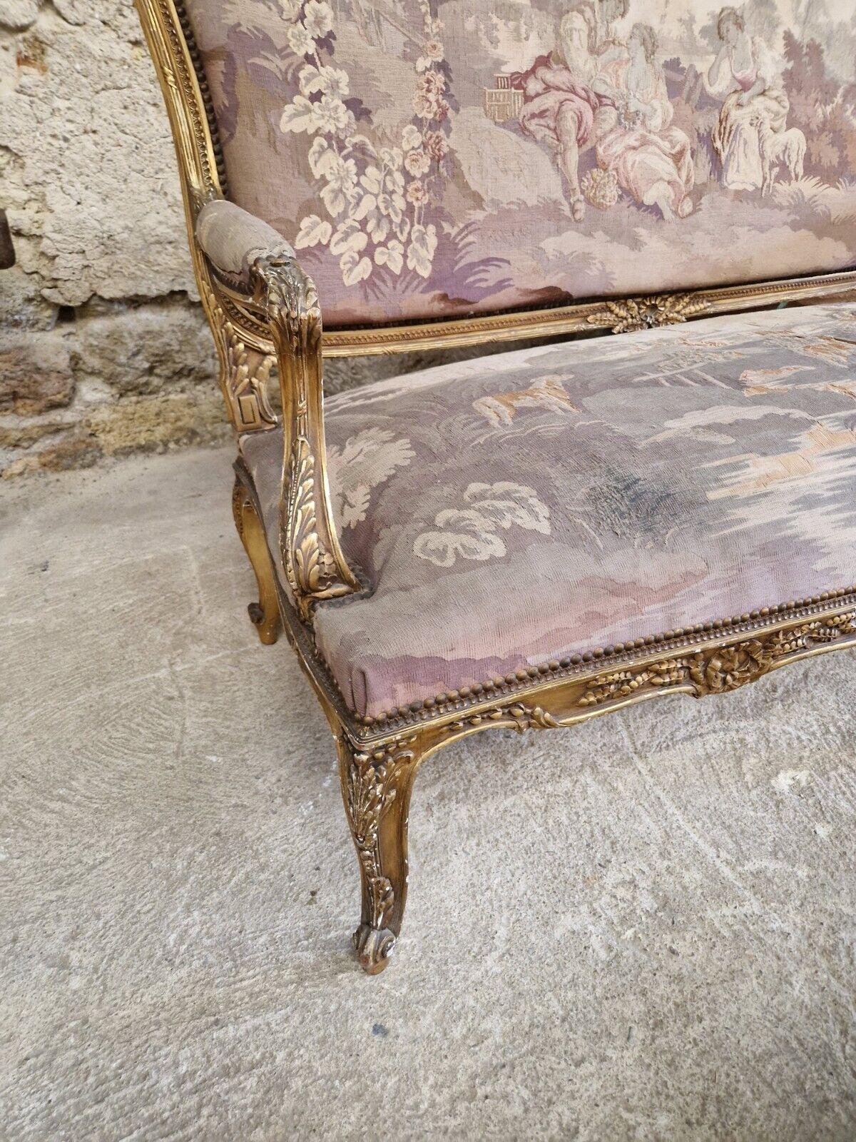 Antique French Aubusson Salon Set 18th Century Louis XV  For Sale 7