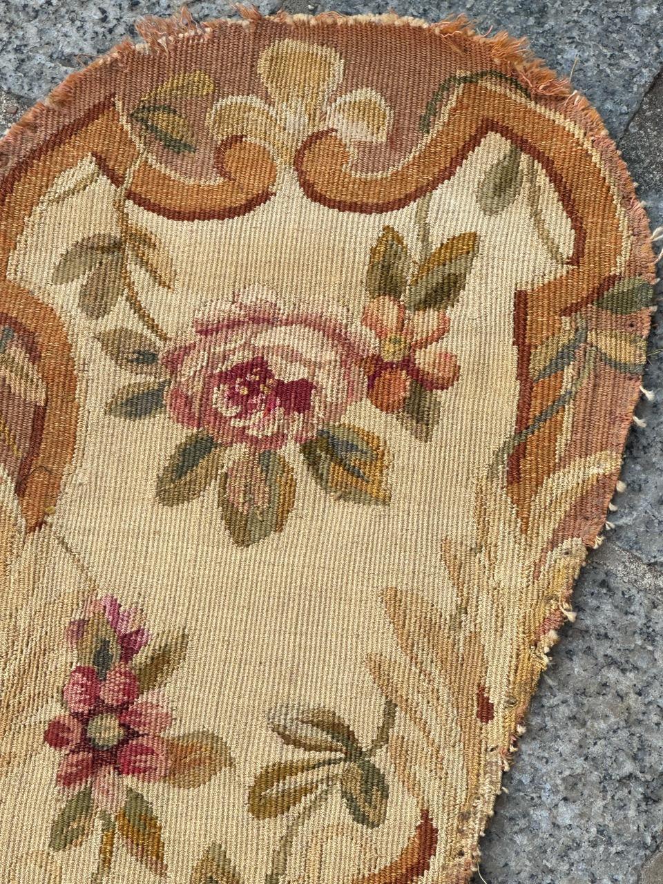Antique french Aubusson tapestry for Cushion Chair Cover For Sale 6