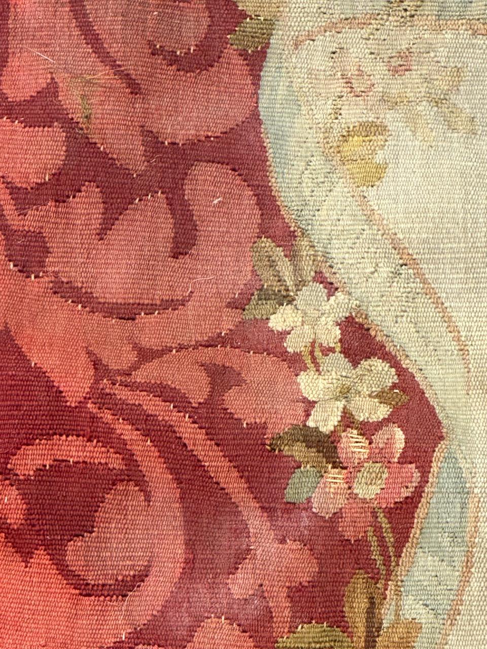 Antique french Aubusson tapestry for Cushion Chair Cover For Sale 6