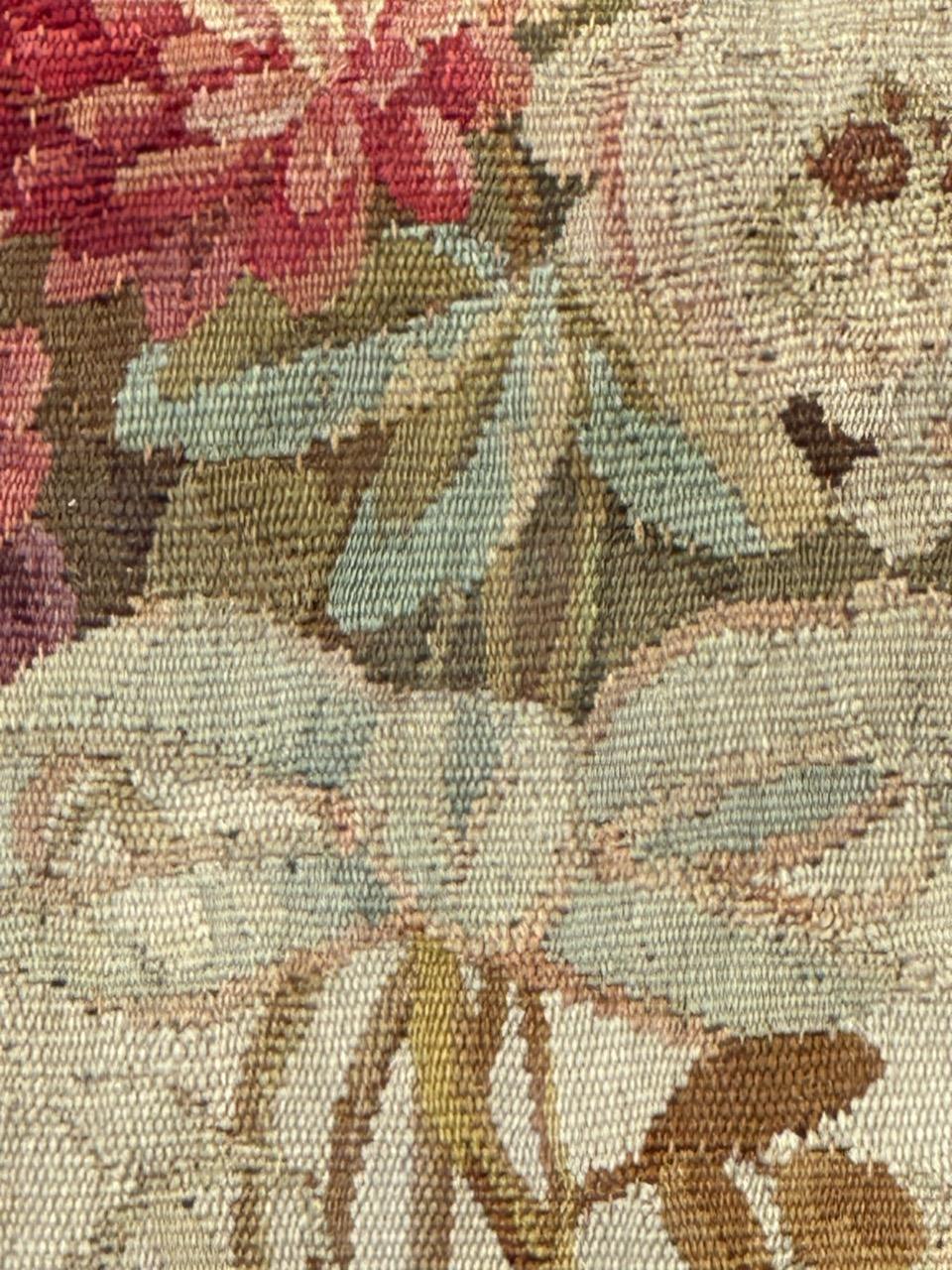 Antique french Aubusson tapestry for Cushion Chair Cover For Sale 11