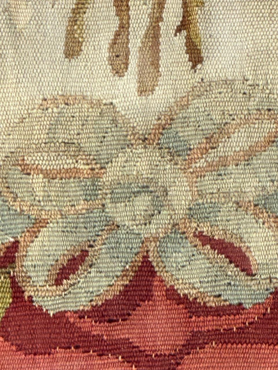 Antique french Aubusson tapestry for Cushion Chair Cover For Sale 12