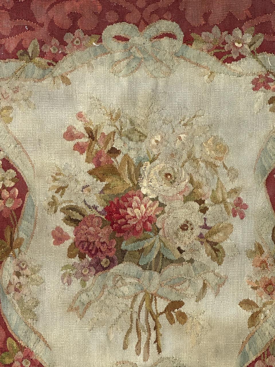 Very beautiful late 19th century Aubusson tapestry originally made for covering the seat of an armchair with a beautiful floral design and nice natural colours, entirely and finely hand woven with silk and wool on cotton foundation.
✨✨✨

