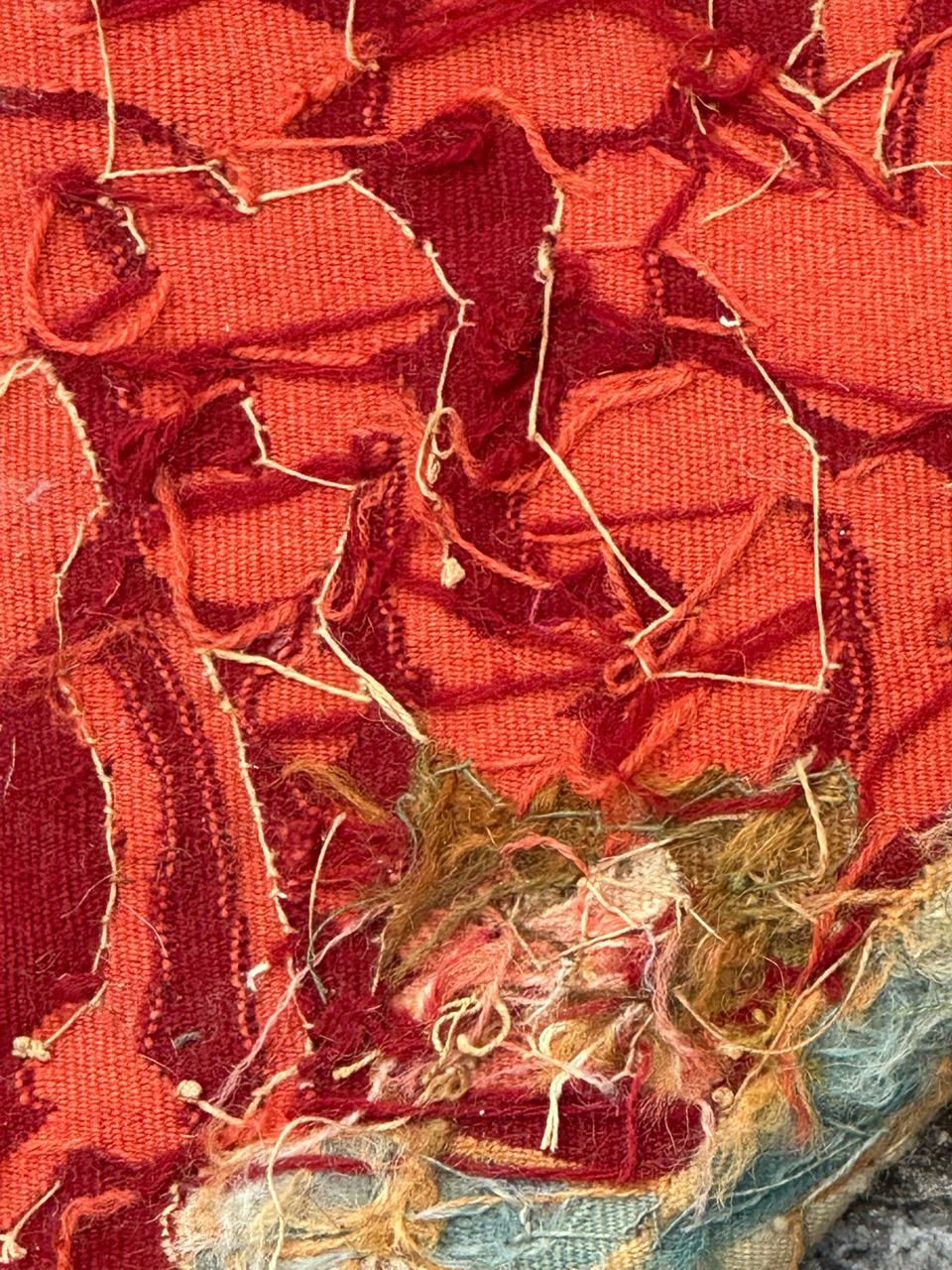 Antique french Aubusson tapestry for Cushion Chair Cover For Sale 13