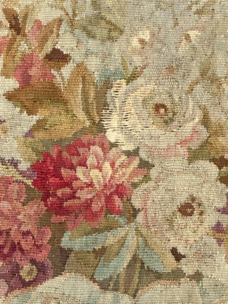 French Antique french Aubusson tapestry for Cushion Chair Cover For Sale
