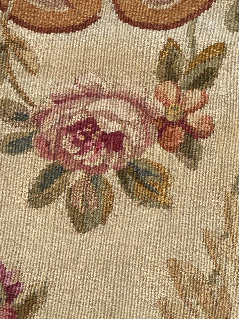 19th Century Antique french Aubusson tapestry for Cushion Chair Cover For Sale