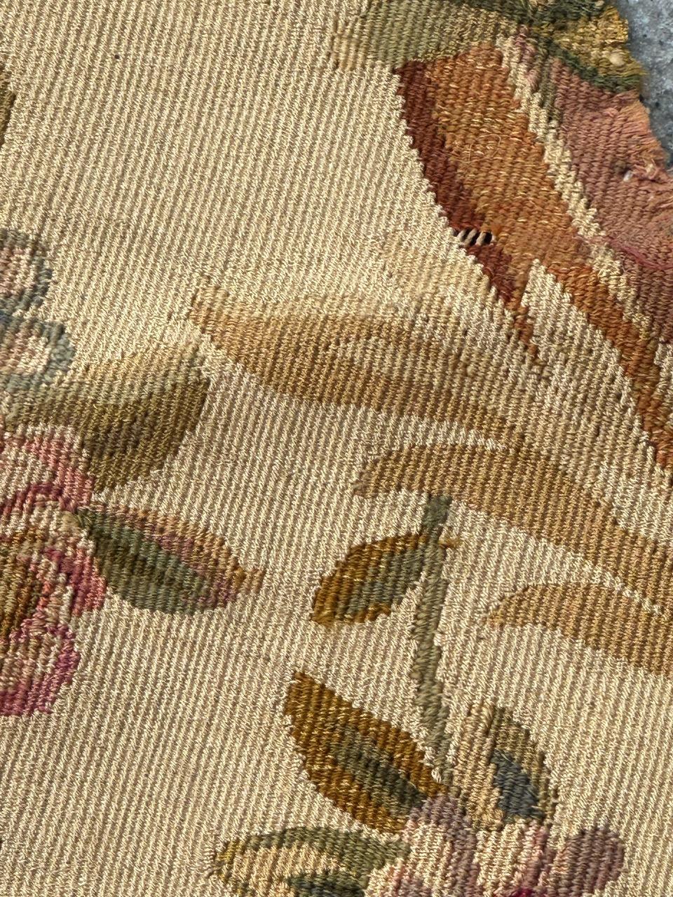 Silk Antique french Aubusson tapestry for Cushion Chair Cover For Sale