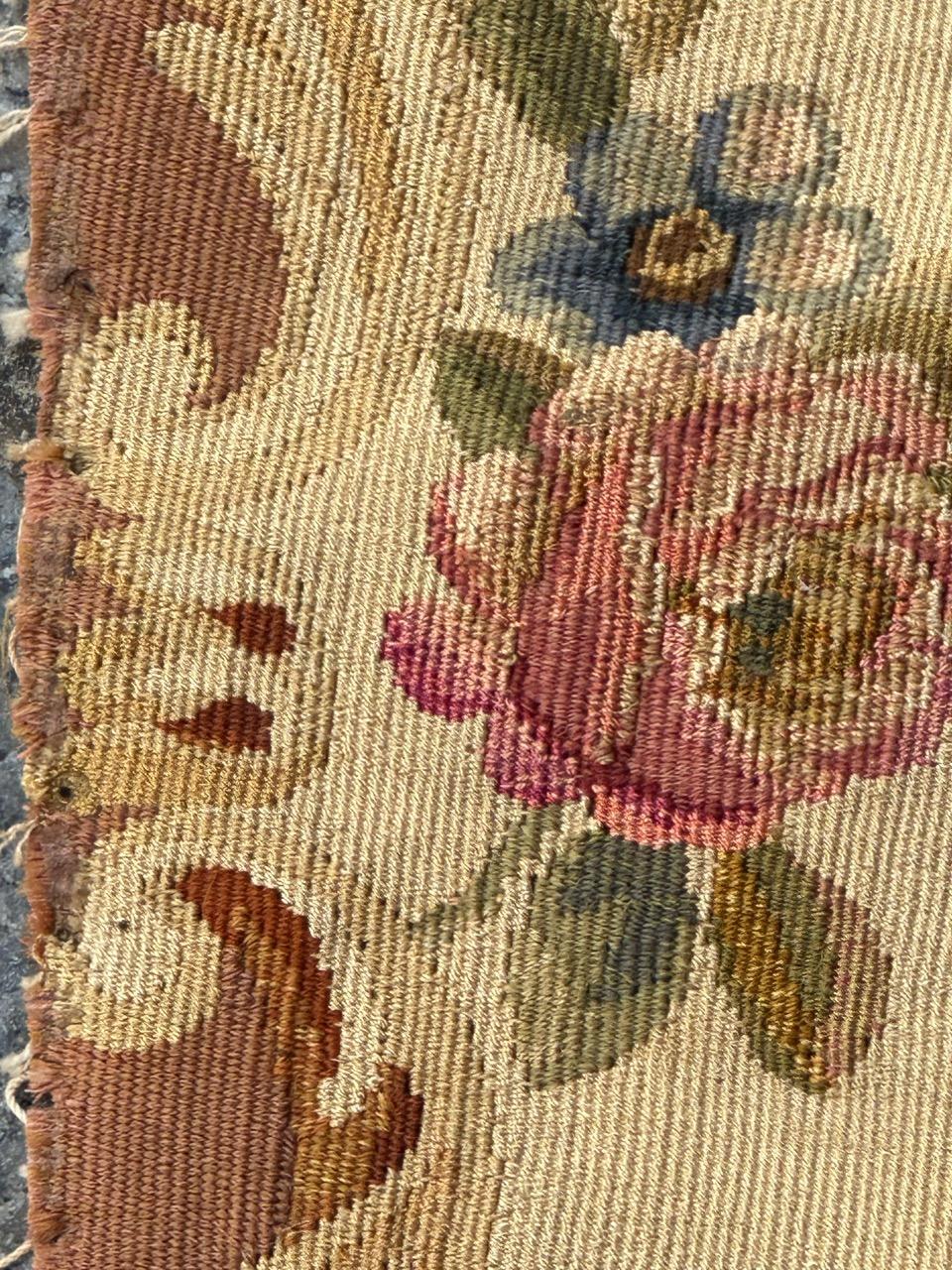 Antique french Aubusson tapestry for Cushion Chair Cover For Sale 1