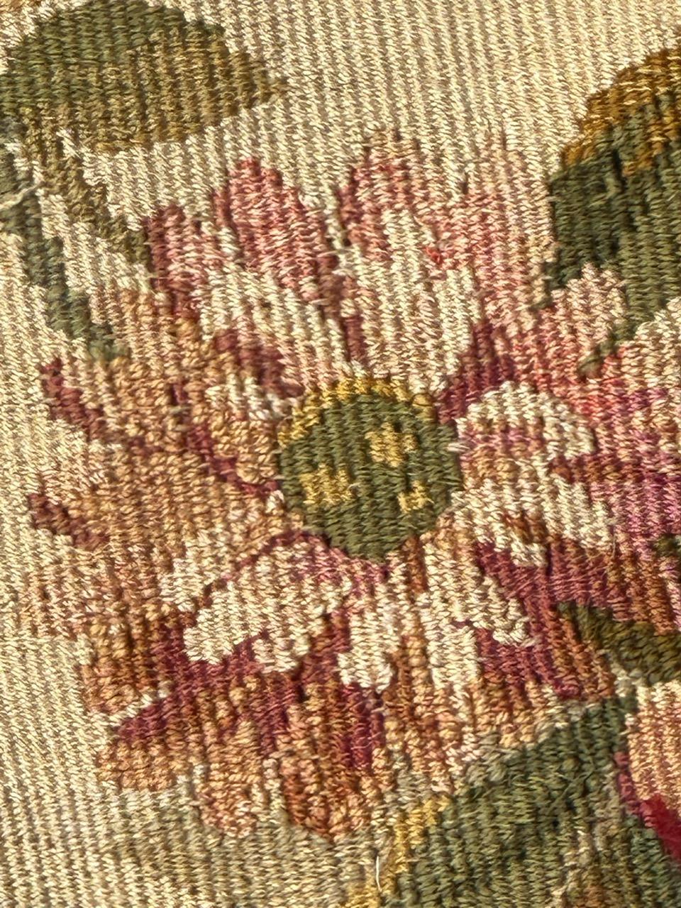 Antique french Aubusson tapestry for Cushion Chair Cover For Sale 2
