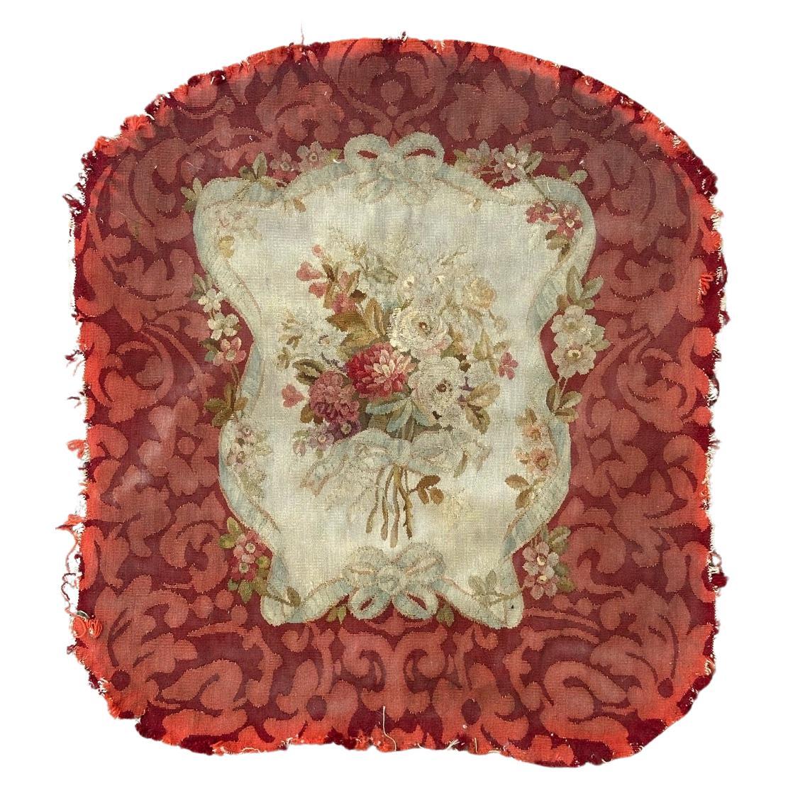 Antique french Aubusson tapestry for Cushion Chair Cover