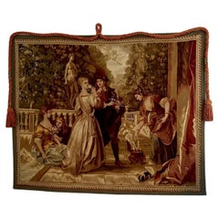 Ancienne tapisserie française d'Aubusson 19ème siècle