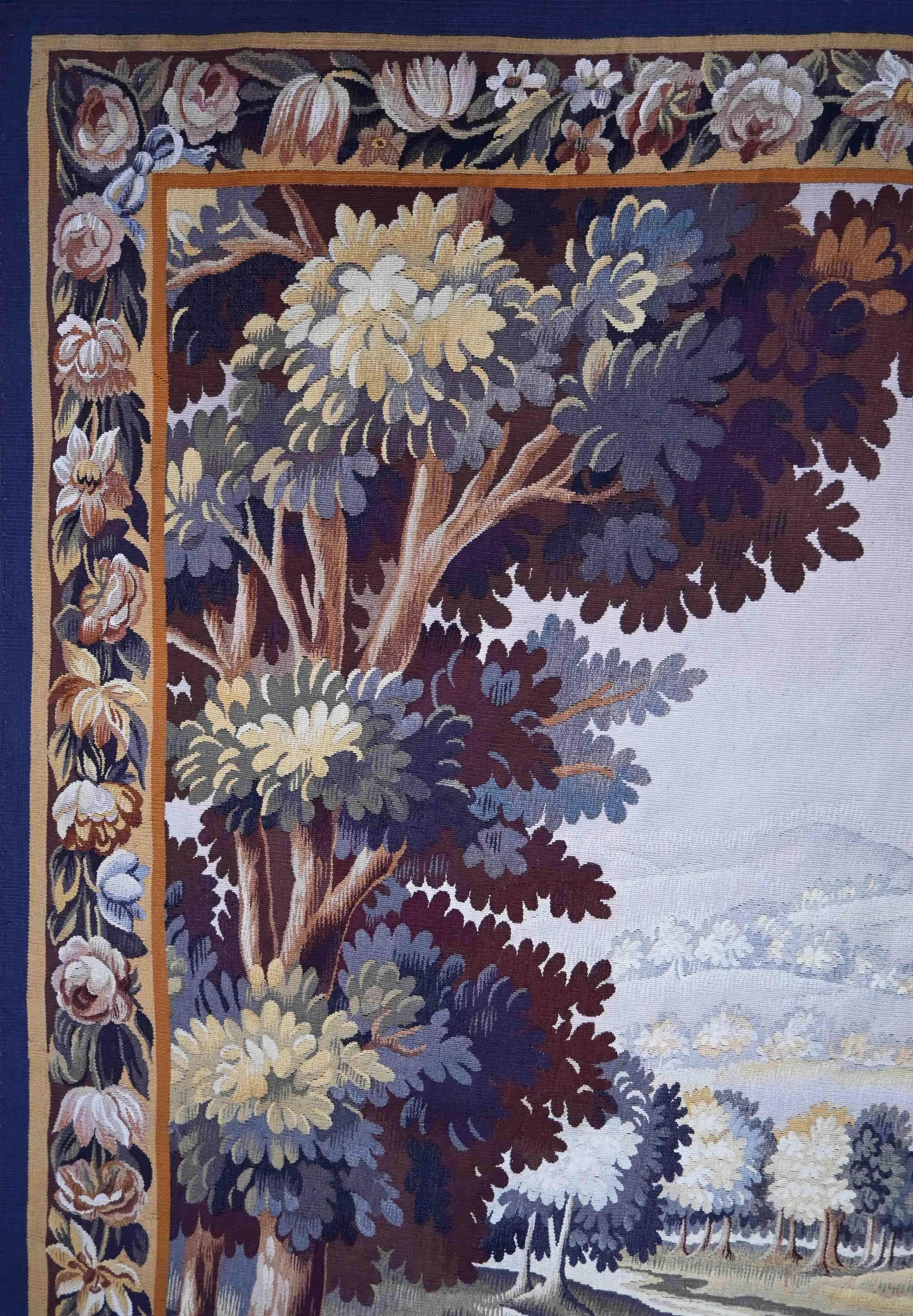 Antiker französischer Aubusson-Wandteppich, Greenery 19. Jahrhundert - W1m84xH2m20 - N° 1465 (Französisch) im Angebot
