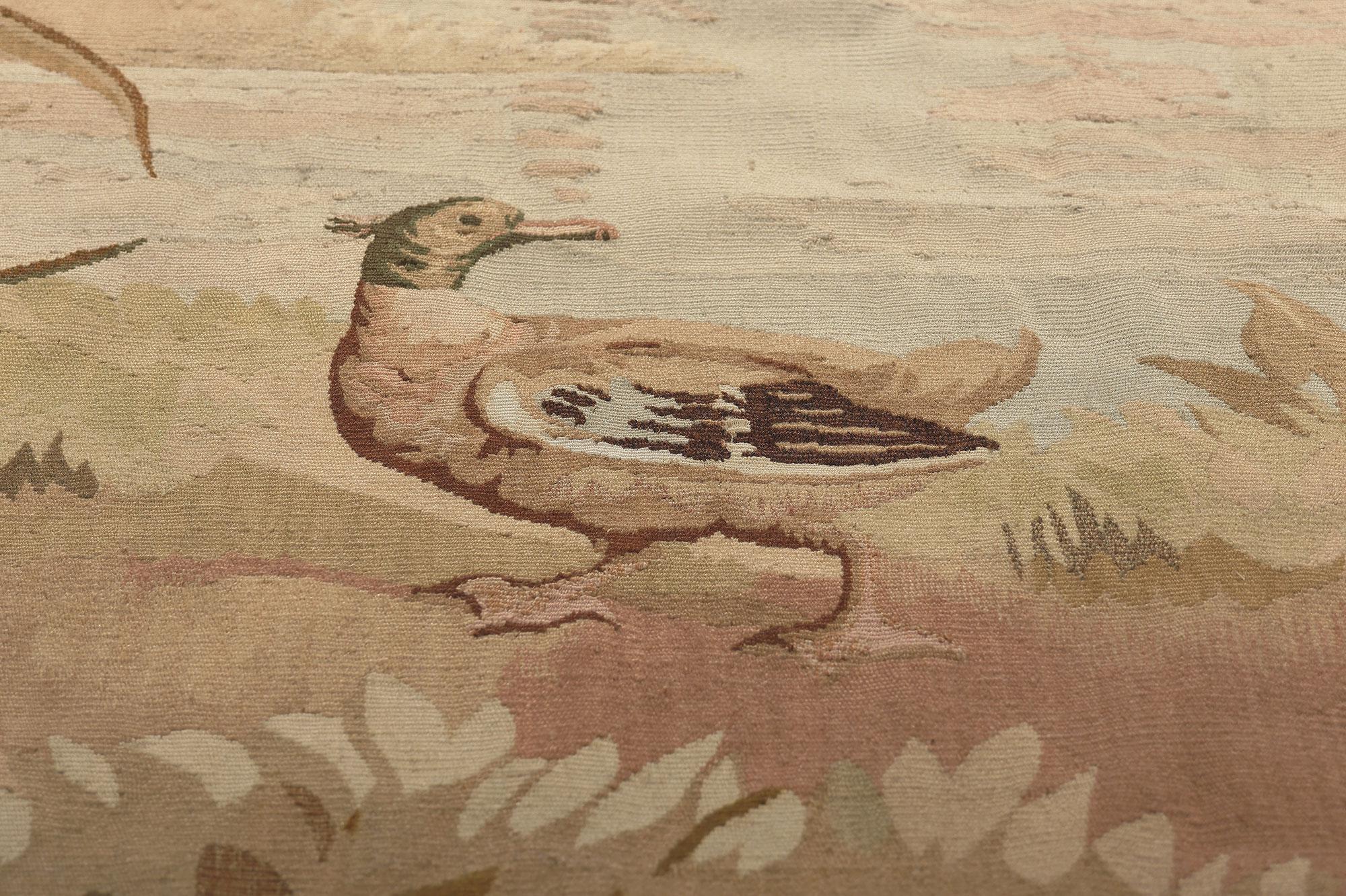 19th Century Antique French Aubusson Tapestry Inspired by Paysage Avec Moulin à Eau For Sale