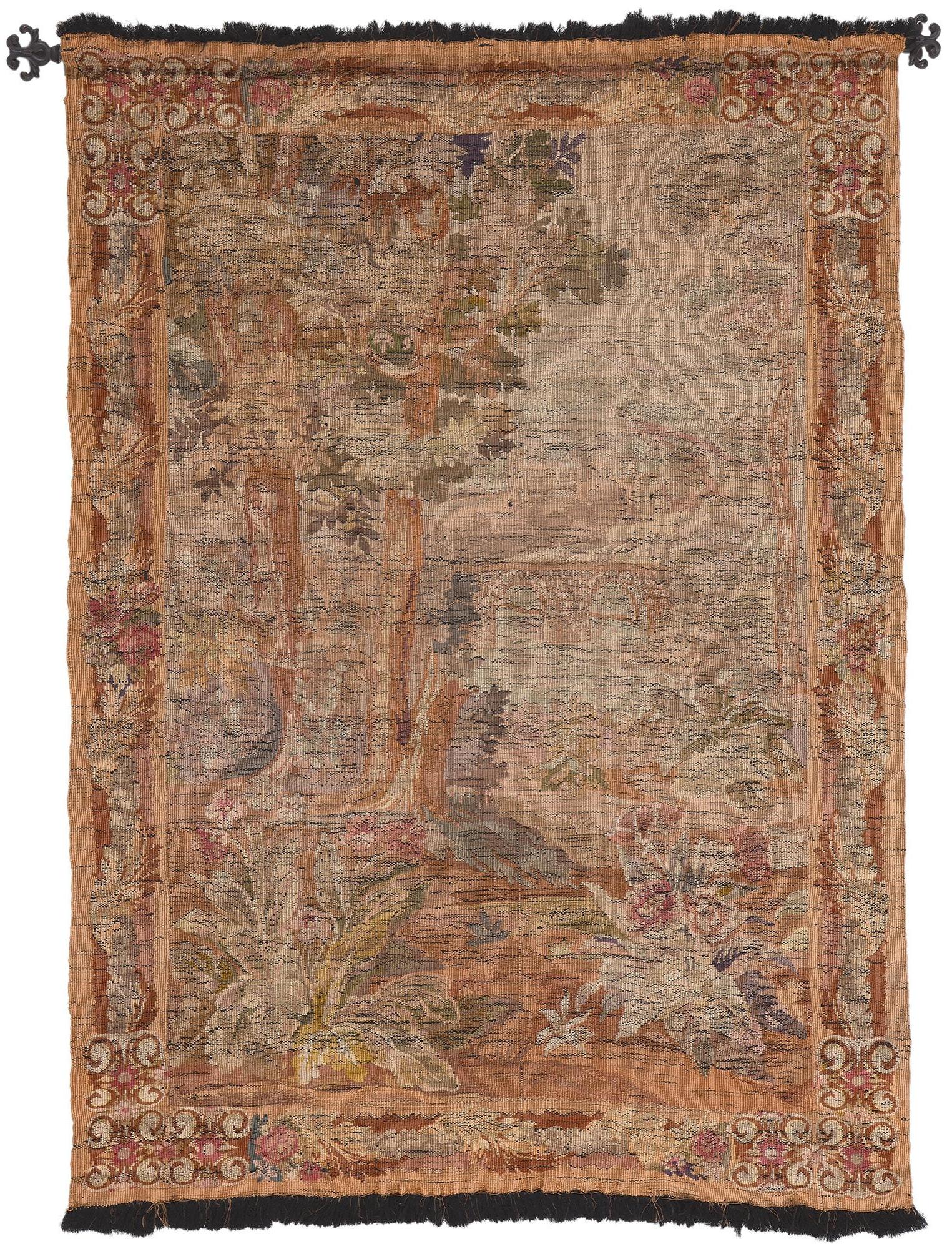 Antique French Aubusson Tapestry, Old World Charm Meets Timeless Appeal For Sale at 1stDibs